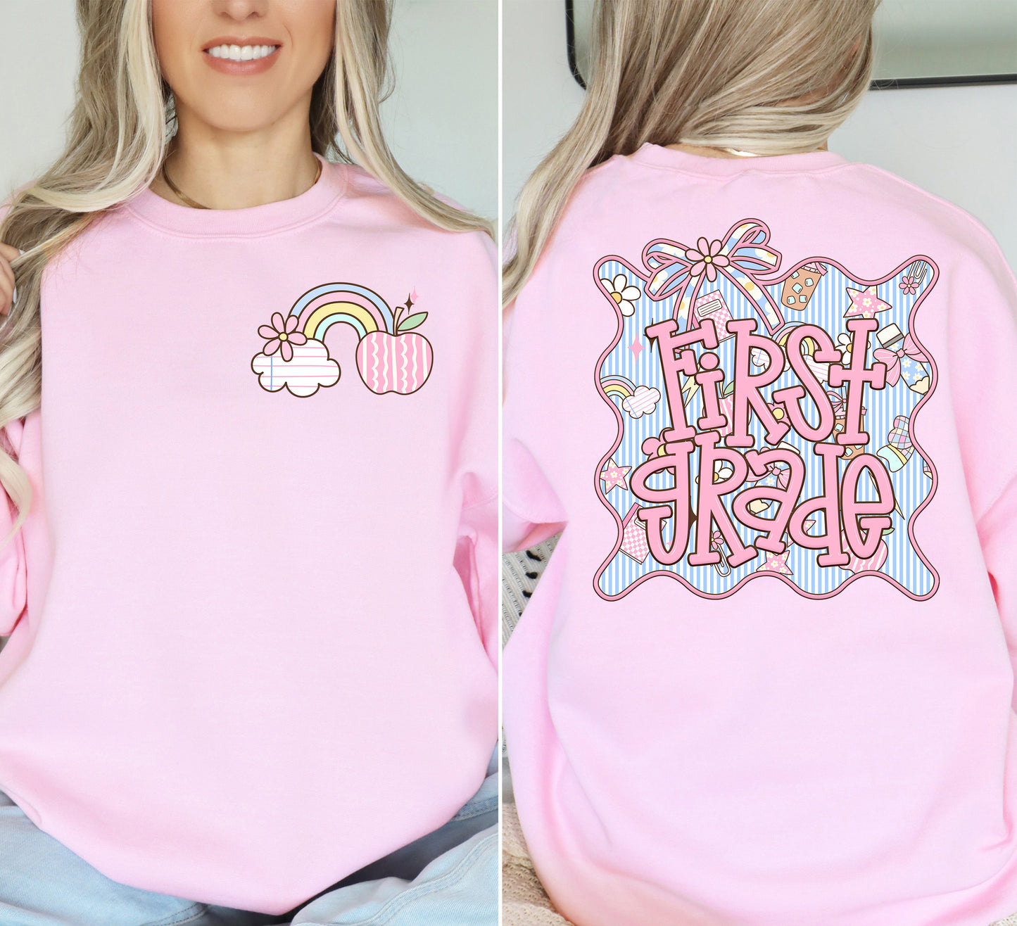 Adult Pink School Grade Level TEE | School Spirit Wear