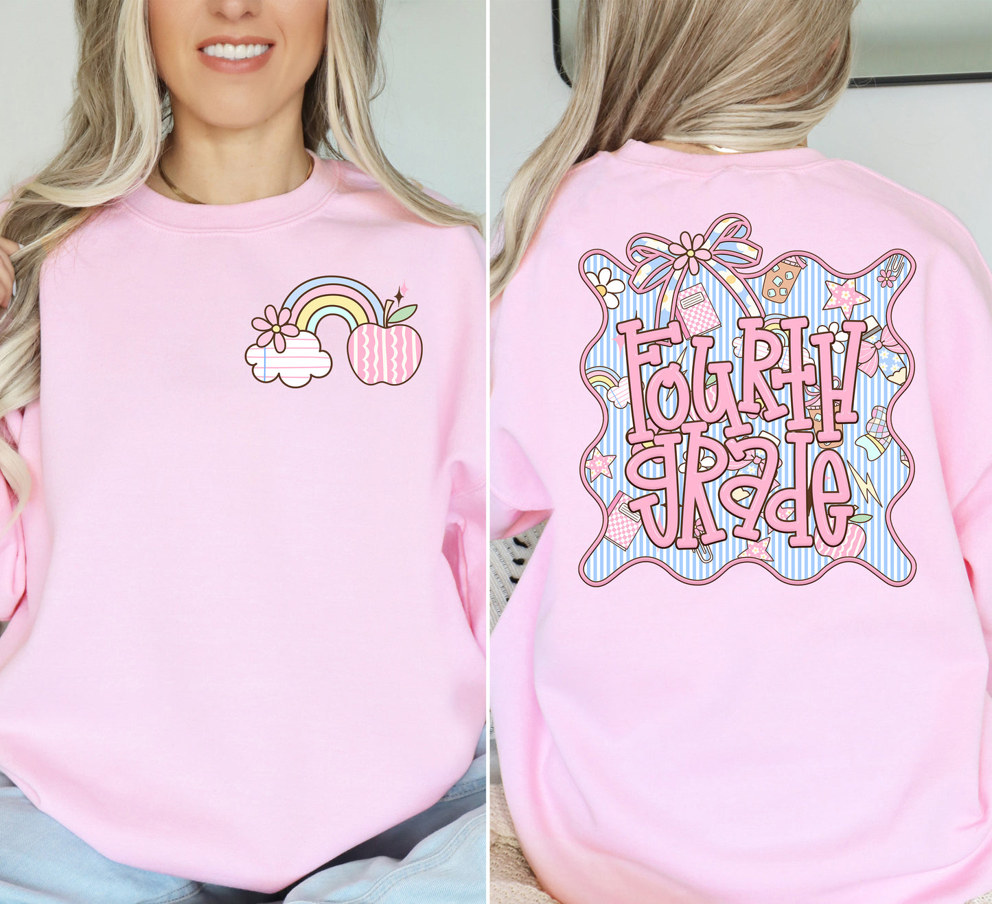 Adult Pink School Grade Level TEE | School Spirit Wear