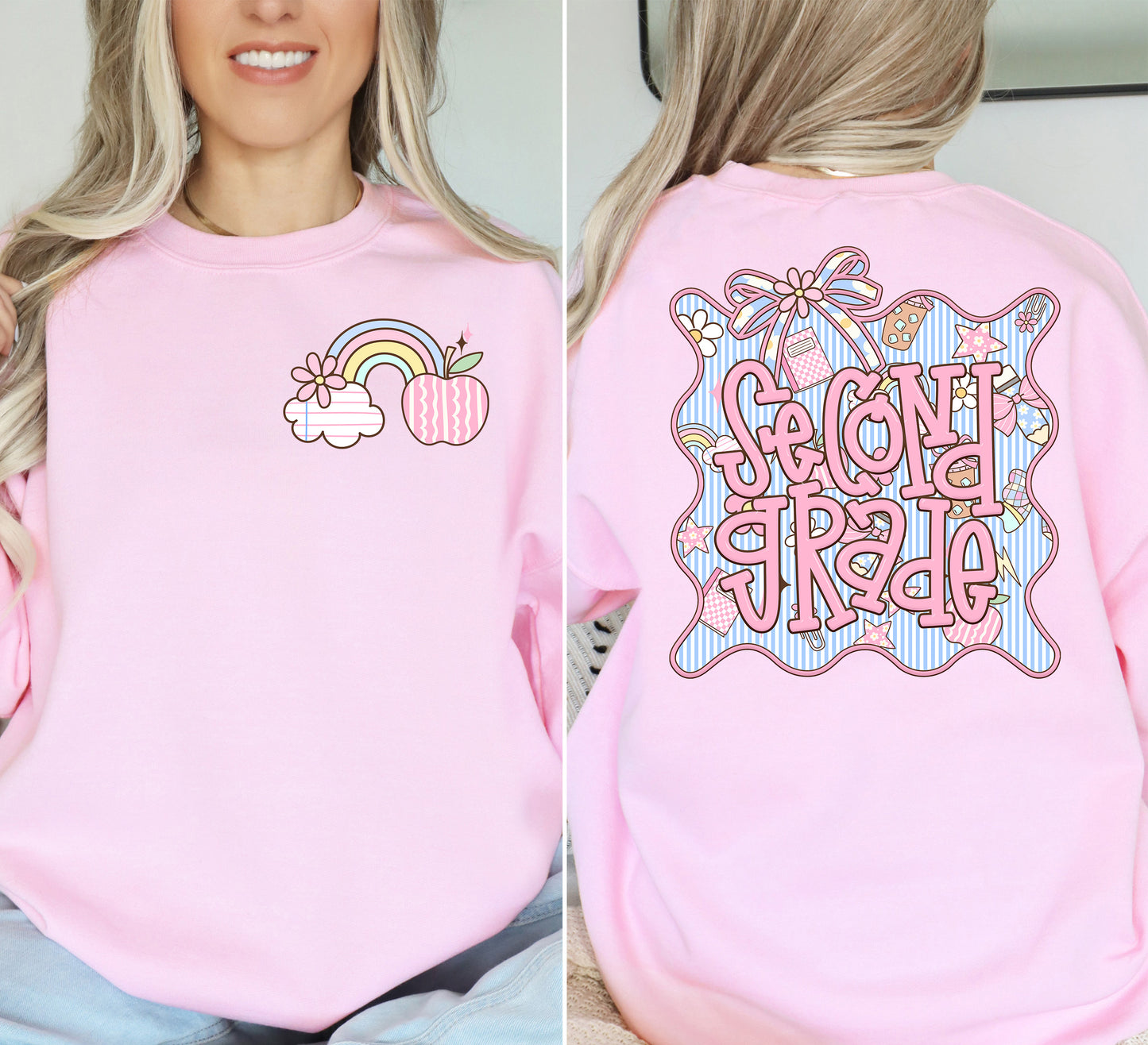 Adult Pink School Grade Level TEE | School Spirit Wear