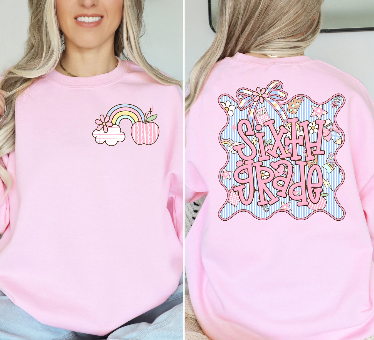 Adult Pink School Grade Level TEE | School Spirit Wear