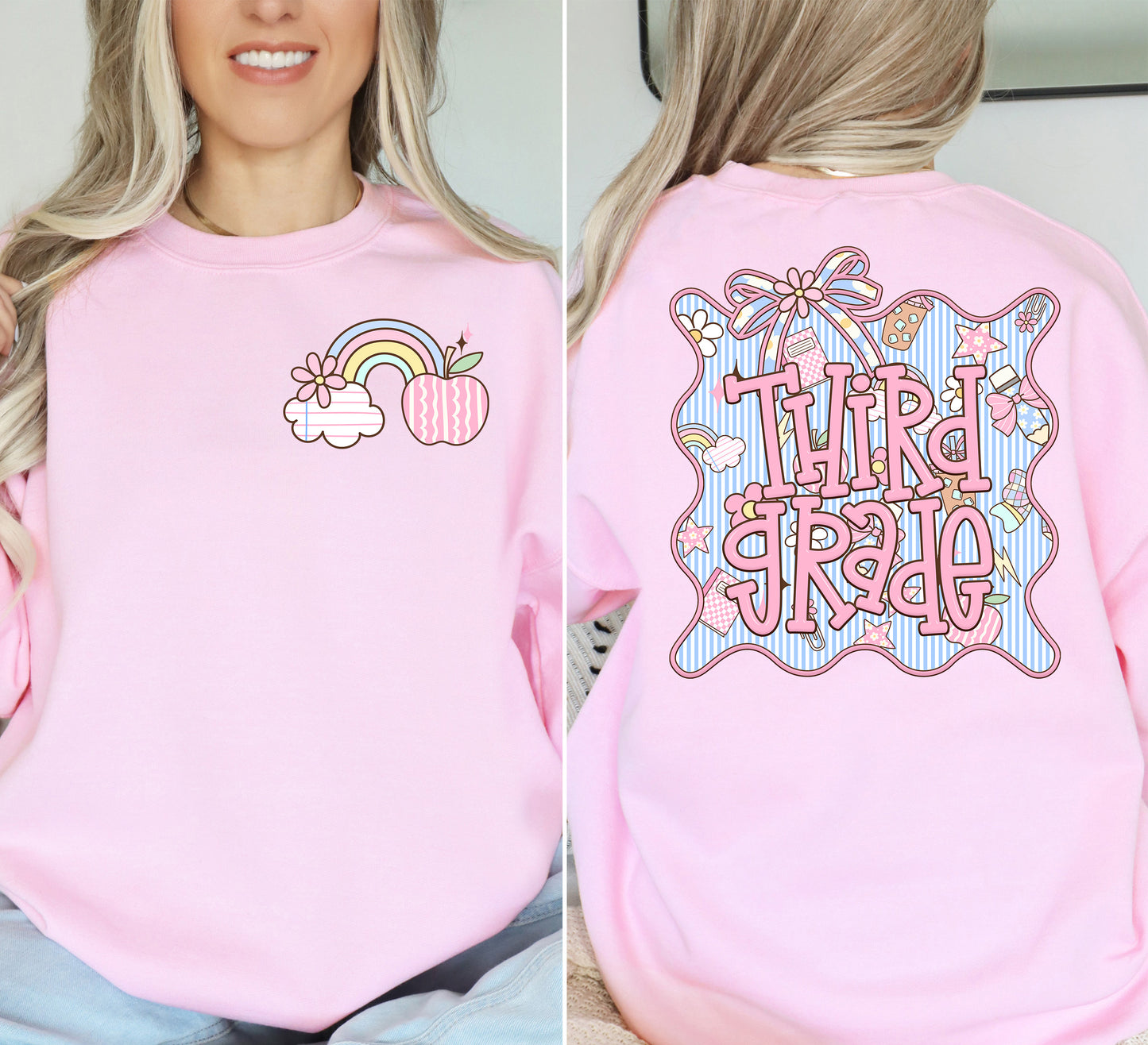 Adult Pink School Grade Level TEE | School Spirit Wear