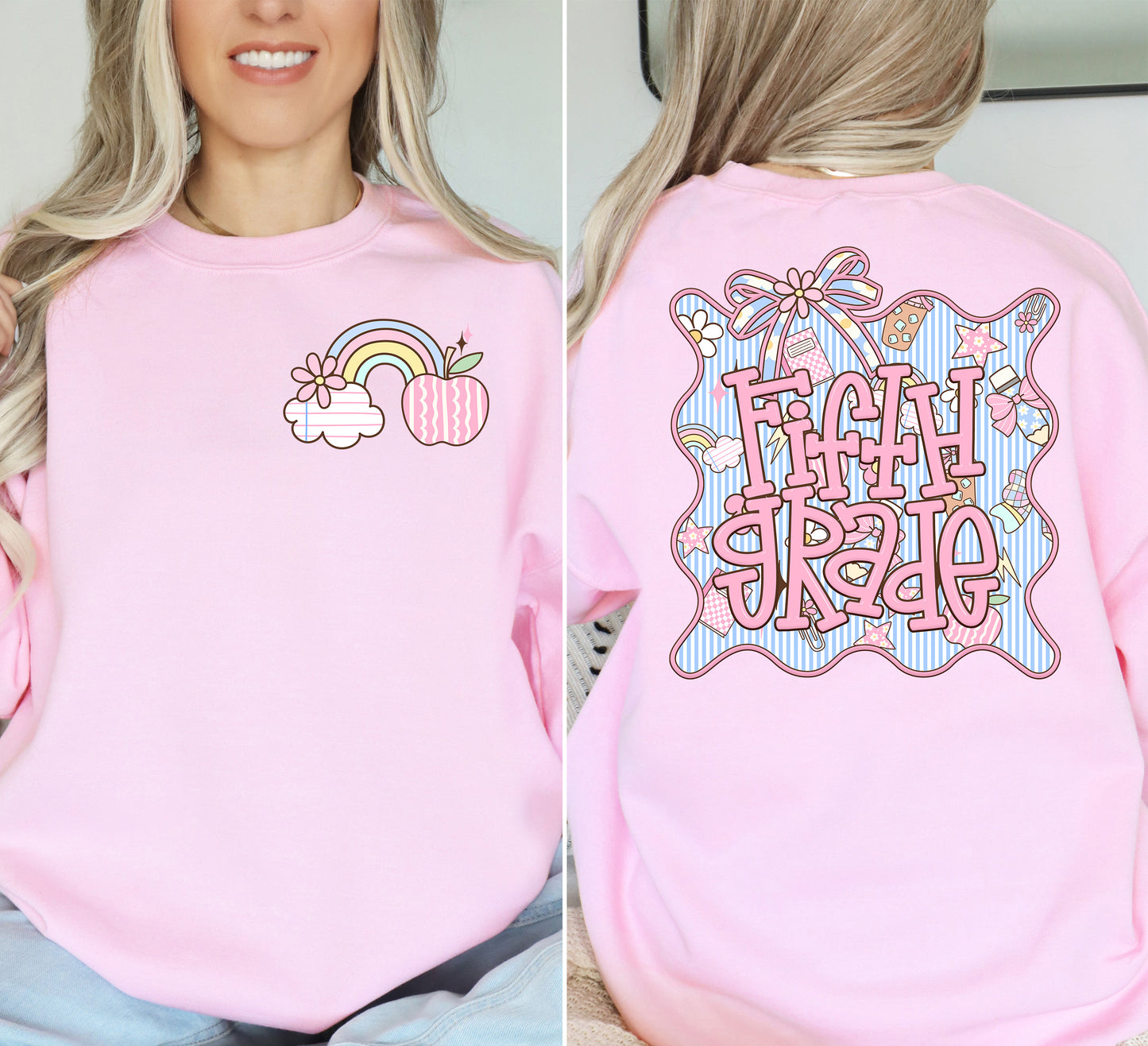Adult Pink School Grade Level TEE | School Spirit Wear