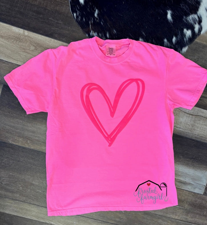 PINK PUFFY HEART Tee | Adult Apparel Collection | Valentine’s Day Collection