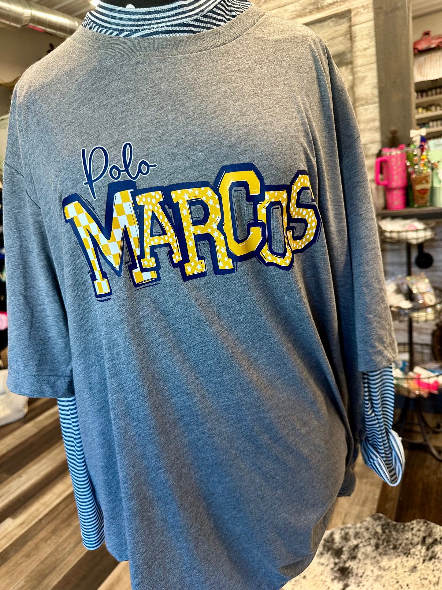 ADULT Polo Marcos Checkered Logo| School Spirit Collection