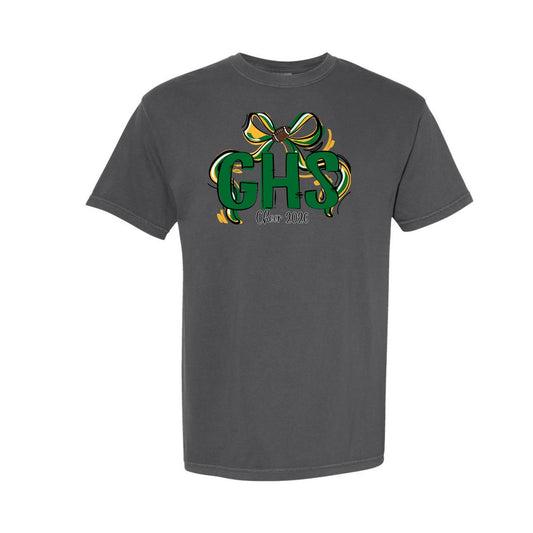 GENESEO RIBBON SPORTS BOW CHEER 2026 FOOTBALL GRAPHIC GRAY SHIRT | School Spirit Collection | Geneseo Cheer Collection