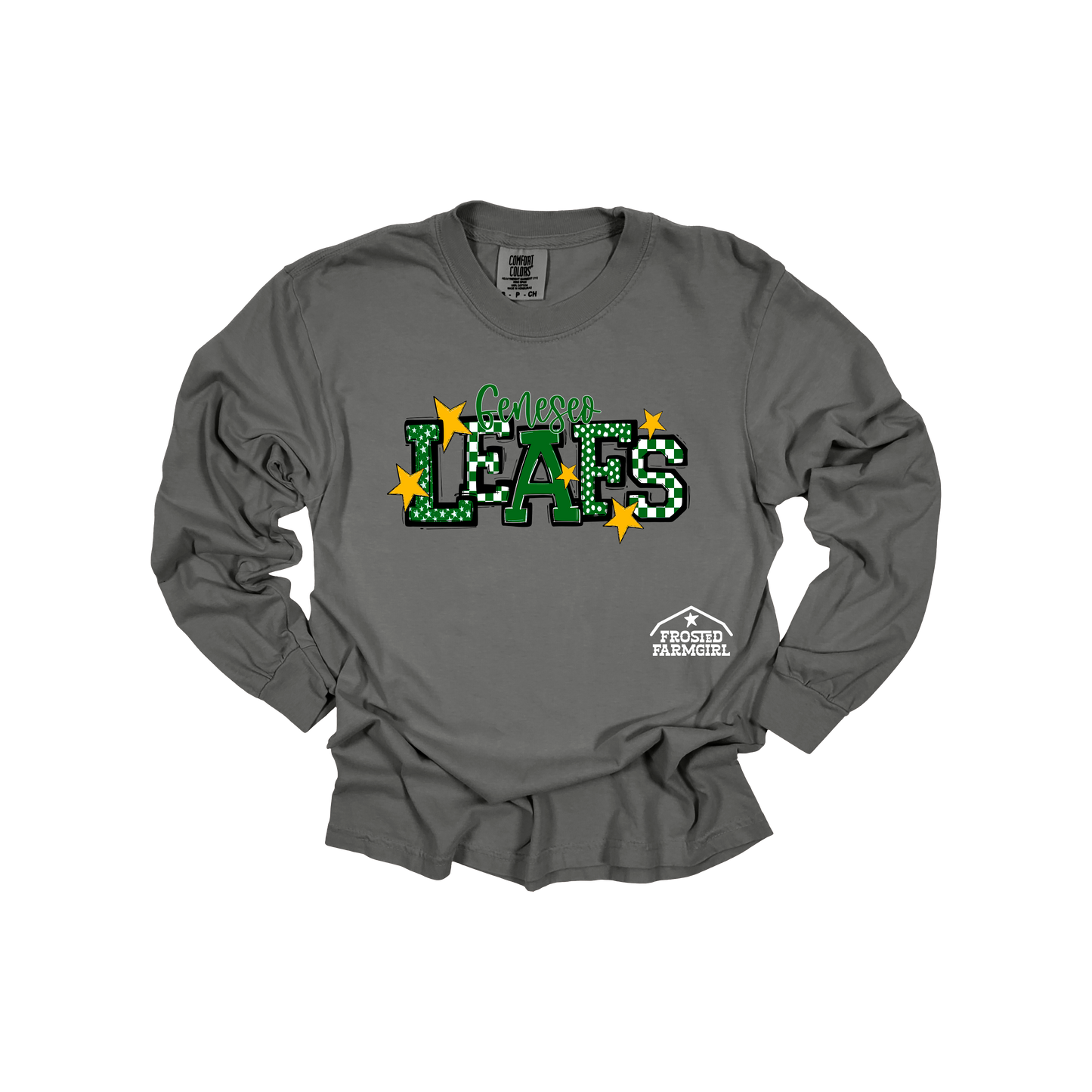 ADULT Geneseo Leafs Checkered Graphic | School Spirit Wear Collection