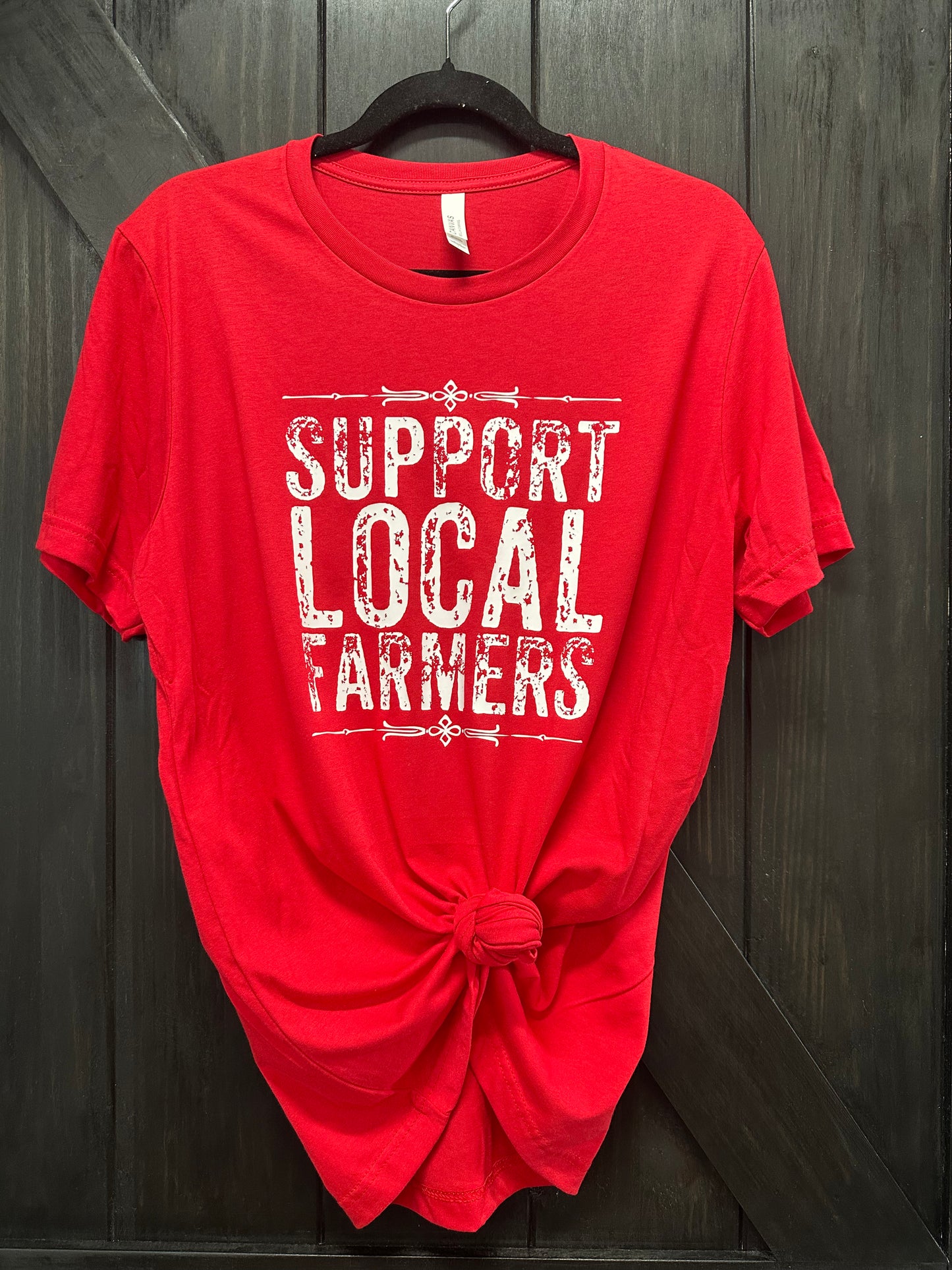Adult Support Local Farmers Grunge Tee| Farmgirl Collection | Patriotic Collection