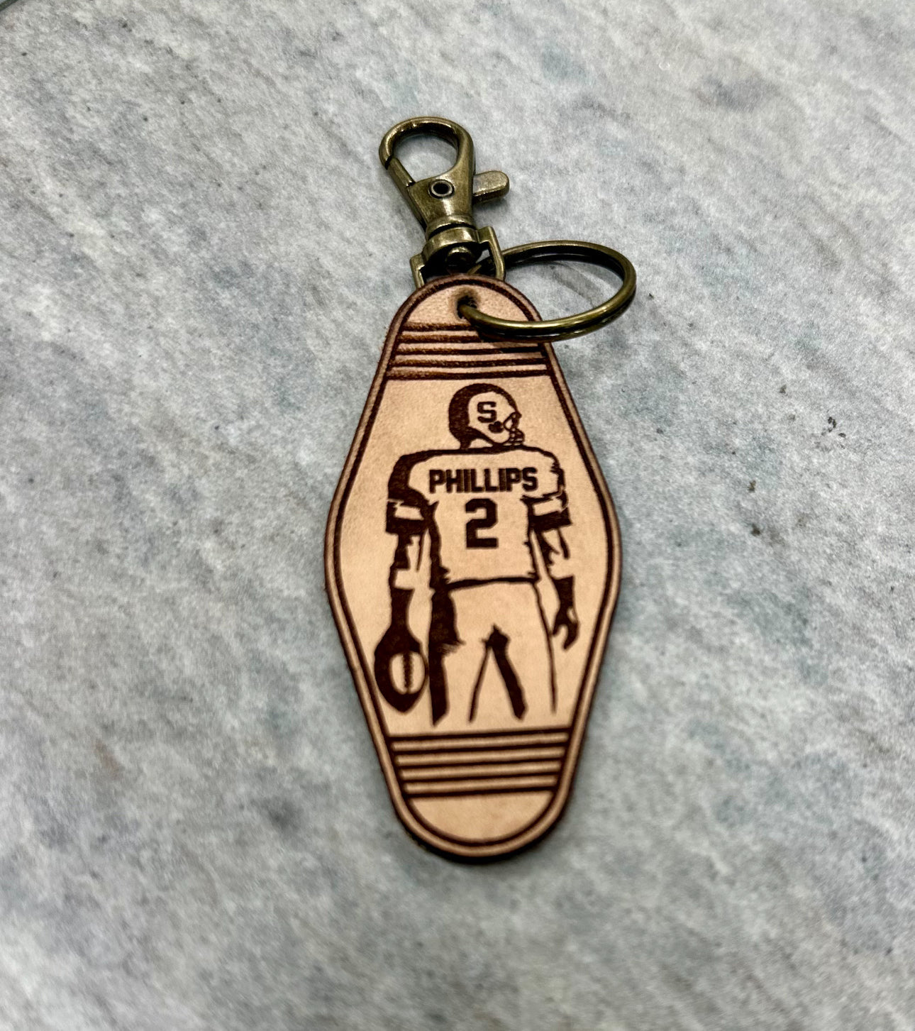 Personalized Vintage Motel Keychain | Sports Collection | All Things Leather