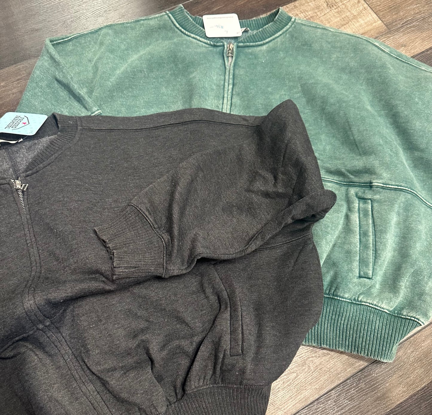 Acid Washed Bomber Zip Up Jacket | Outerwear Collection