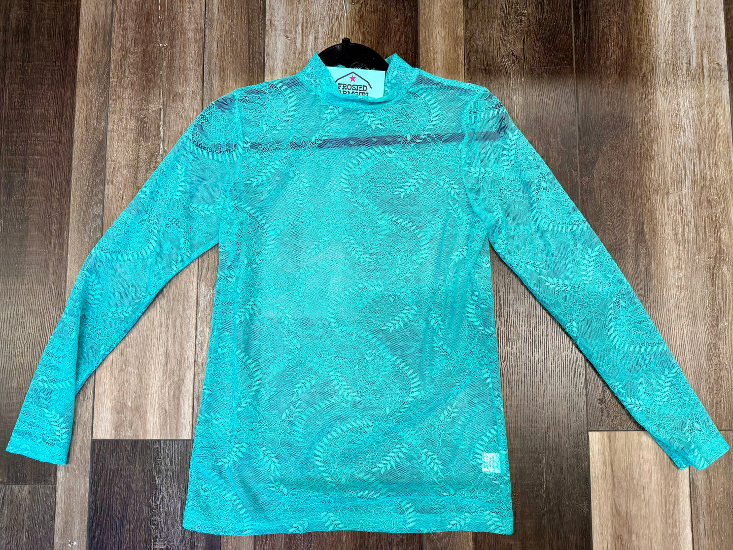 Turquoise Lace Mesh Top | Western Collection