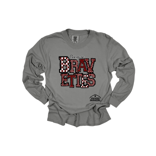 ADULT Annawan Bravettes Checkered Graphic | School Spirit Wear Collection