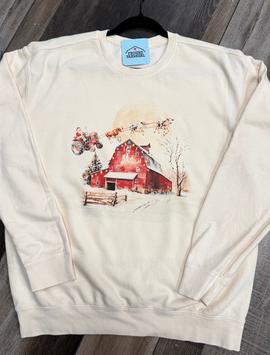 Santa’s Sleigh Red Tractor Graphic | Christmas Collection