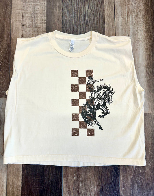 Checkered Cowboy Muscle Tee | Western Collection | Summer Collection