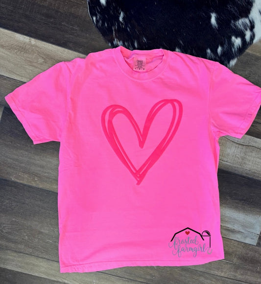 PINK PUFFY HEART Tee  | Adult Apparel Collection | Valentine’s Day Collection