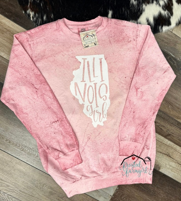 ILLINOIS GIRL Crewneck| Adult Apparel Collection | Farmgirl Collection | Western Collection