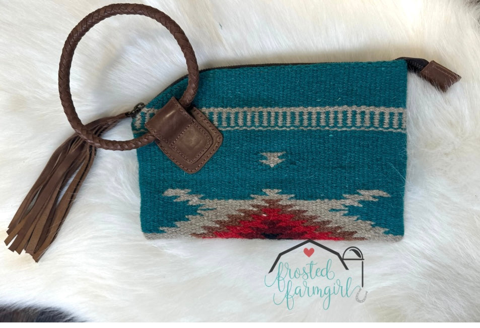 Cowhide and Leather Wristlet |Accessory Collection | Western Collection | Farmgirl Collection