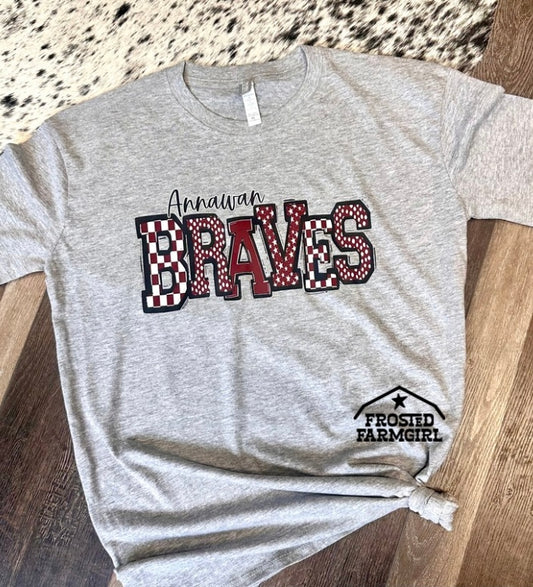 ADULT Annawan Braves Checkered Graphic | School Spirit Wear Collection