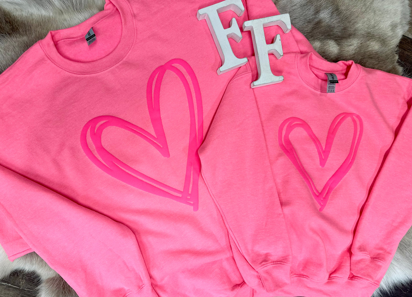 Puffy Heart Mom & Mini Crewnecks | Valentine's Day Collections | Adult Apparel Collection| Kids Apparel Collection