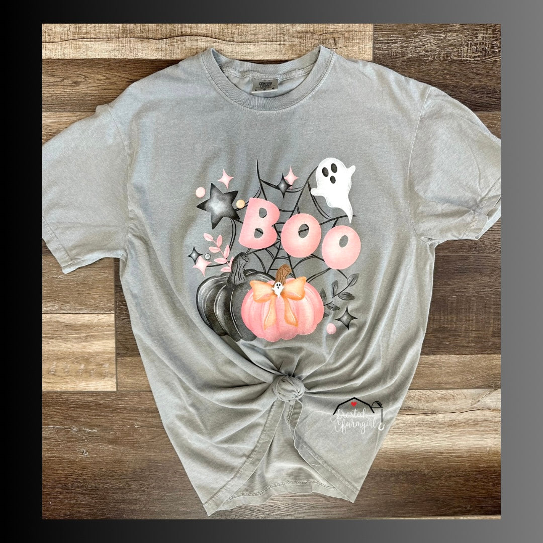 Pink Pumpkin Halloween Tee| Adult Apparel Collection | Halloween Collection