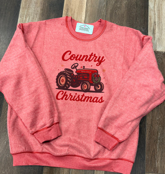Country Christmas Red Tractor Graphic | Christmas Collection