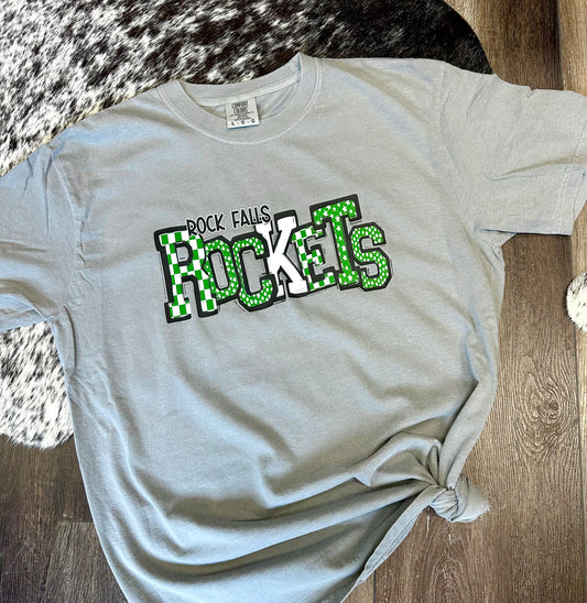 ADULT Rockets Checkered Logo | School Spirit Wear Collection