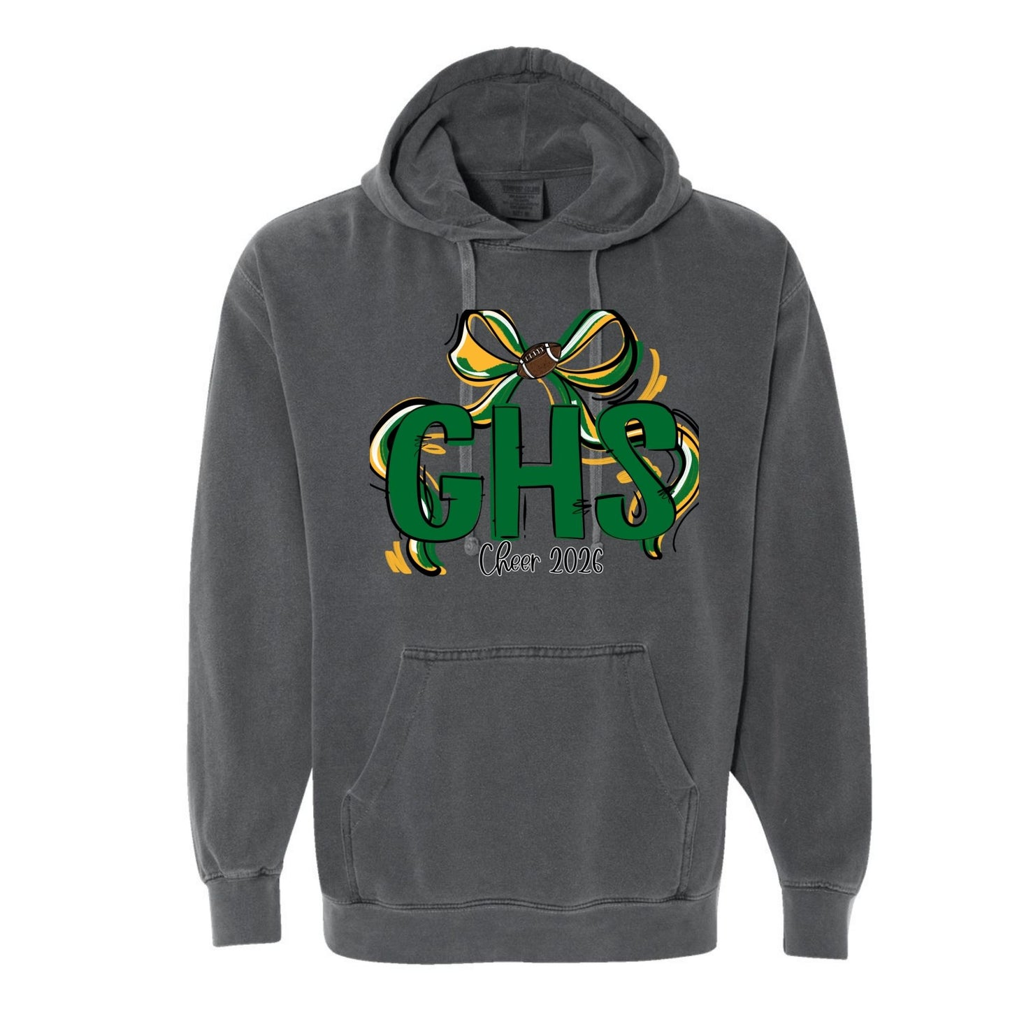 GENESEO RIBBON SPORTS BOW CHEER 2026 FOOTBALL GRAPHIC GRAY SHIRT | School Spirit Collection | Geneseo Cheer Collection