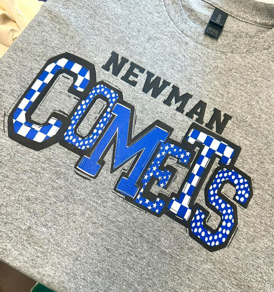 ADULT Comets Checkered Logo | School Spirit Wear Collection