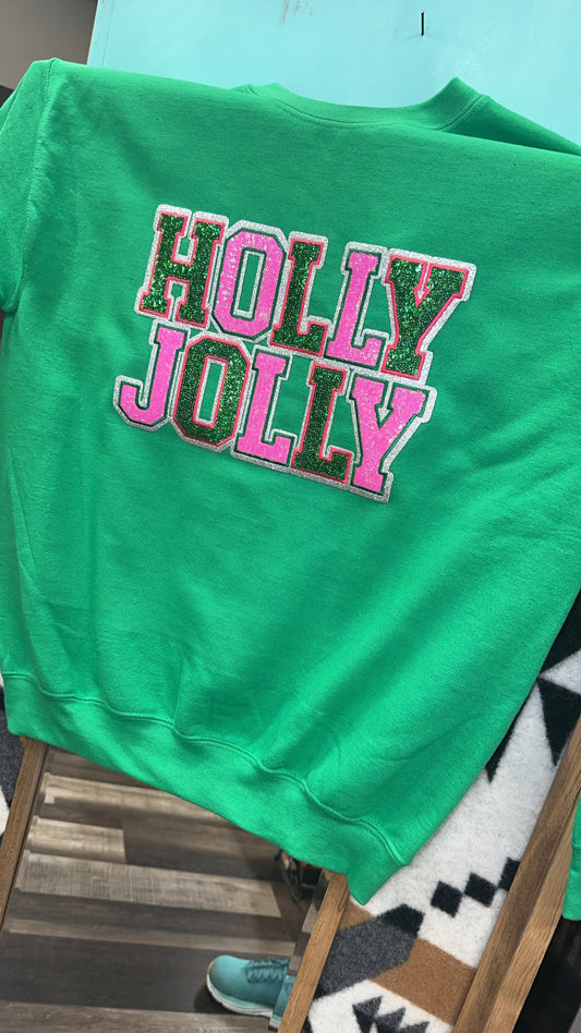 Holly Jolly Sparkle Crew| Adult Apparel Collection | Christmas Collection