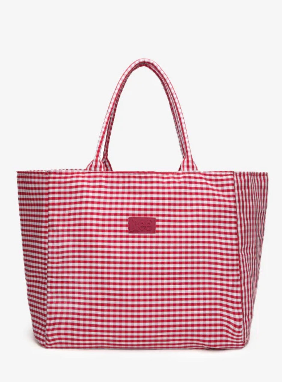 Lee Plaid Cotton Large Tote Bag | Accessory Collection |Spring/Easter Collection | Spirit Wear Collection
