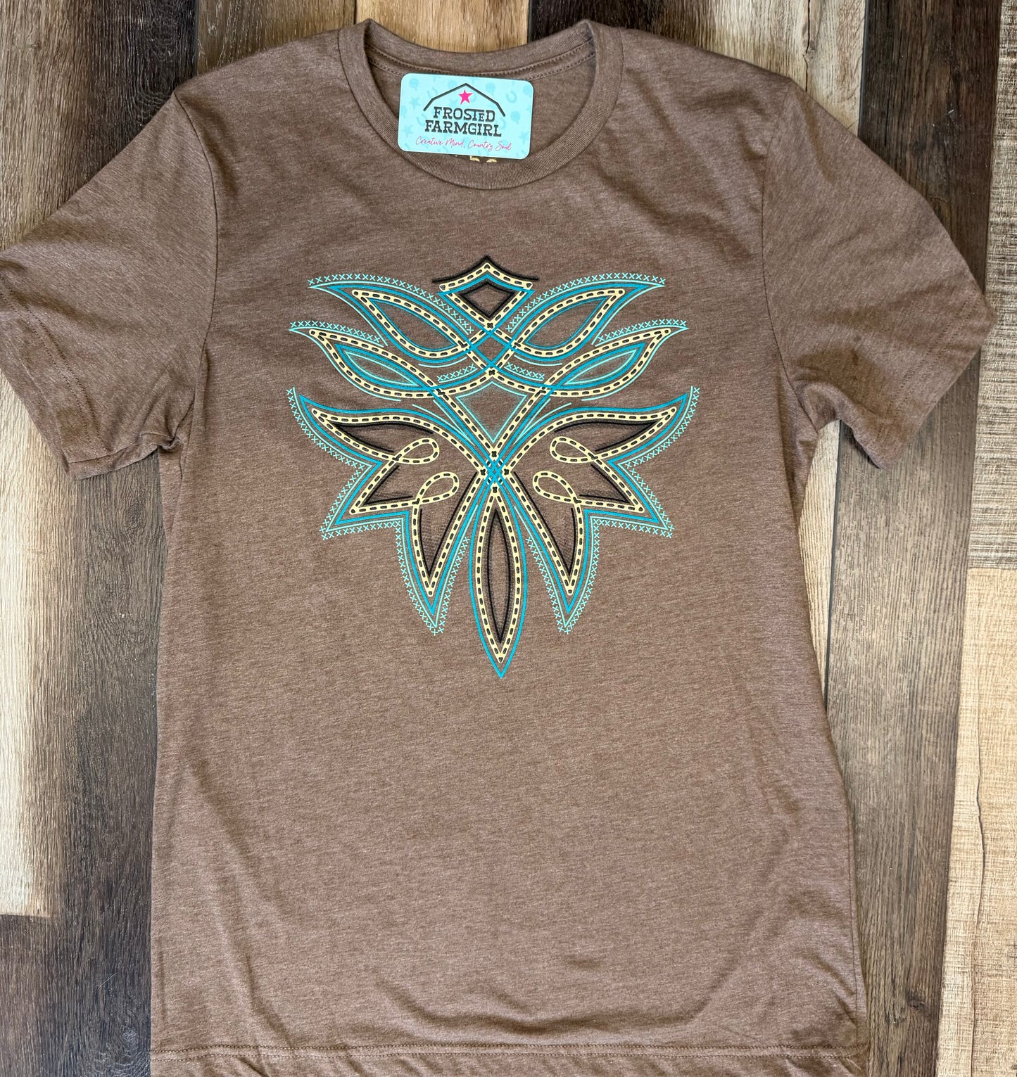 Brown Bootstitch Tee |  Western Collection