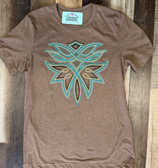 Brown Bootstitch Tee |  Western Collection