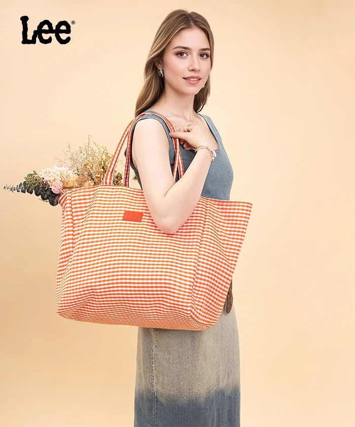Lee Plaid Cotton Large Tote Bag | Accessory Collection |Spring/Easter Collection | Spirit Wear Collection