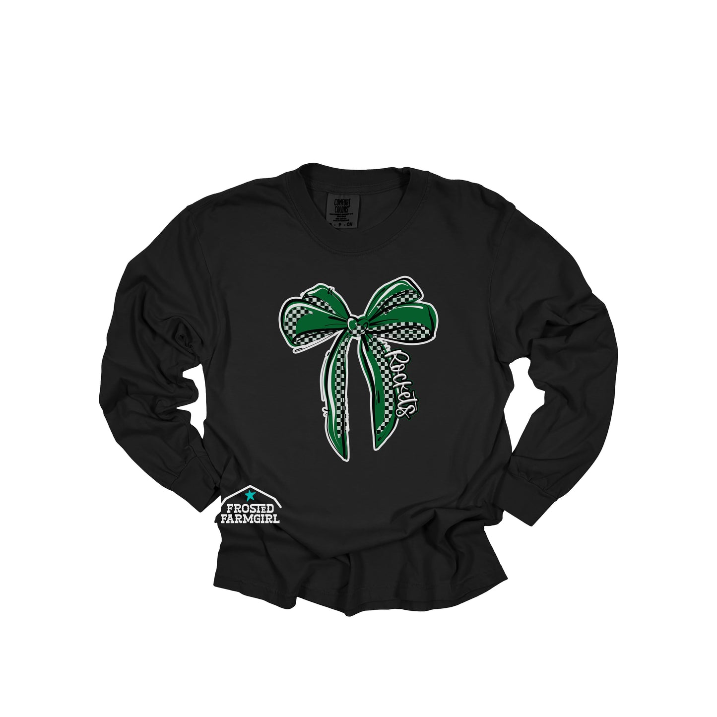 RF Rockets Checkered Bow Graphic | School Spirit Wear Collection