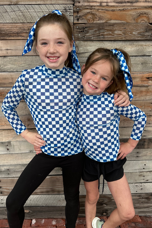 Youth Checkered Mesh Longsleeve | School Spirit Wear Collection